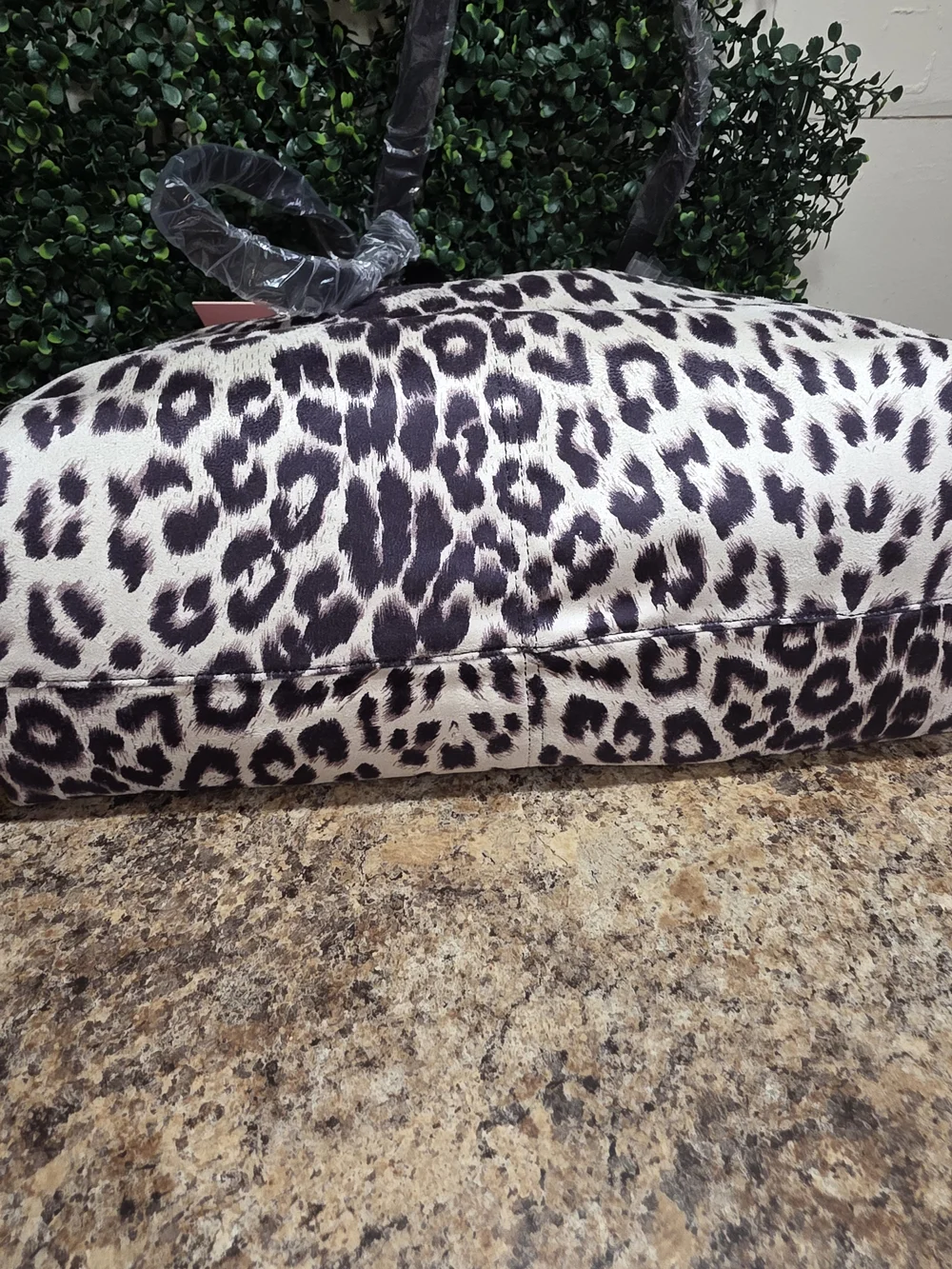 Juicy Couture Leopard Print Shoulder Bag in Black & Cream